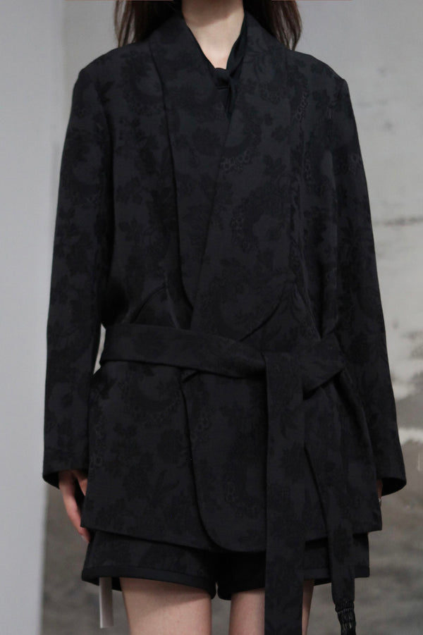 INTO THE EAST 25 Autumn/Winter Dark Jacquard Tassel Lace-up Jacket/Vest/Shorts ITE-E1DGAW027BL20JK-HEI Jacket